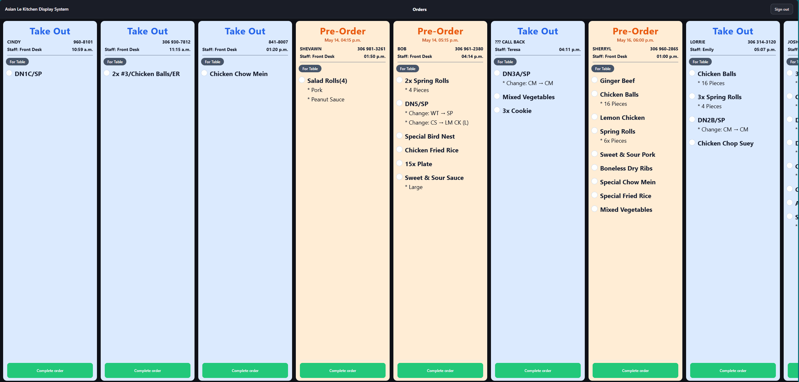 Kitchen Display System (KDS)
